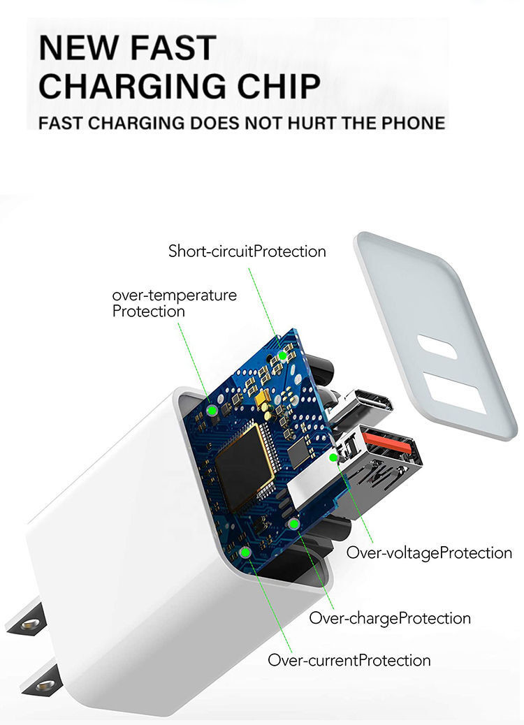 Высококачественный блок зарядки USB C мощностью 45 Вт, зарядное устройство GaN с двумя портами быстрое зарядное устройство PPS