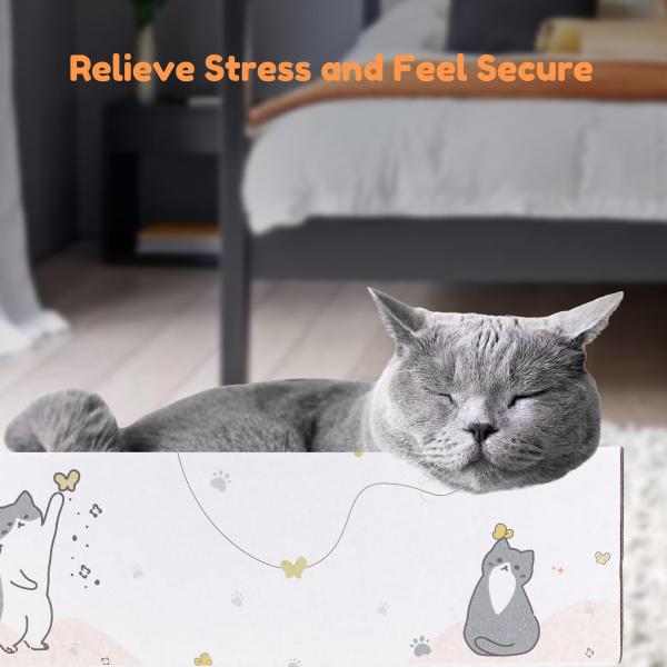4 Pack Cat Scratch Pad with Box, Cardboard Cat Scratcher for Indoor Cats