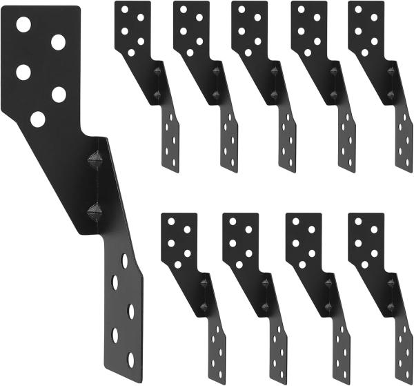 Galvanized Hurricane Straps H2.5A Strong Tie Brackets with Screws Trusses / Rafters Ties for Wood Left / Right 10pcs Each
