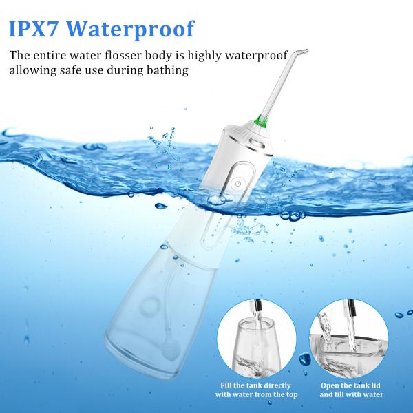 Tooth Cleaning Ultrasonic Oral Teeth Cleaner Water Flosser Irrigator Ipx7 Waterproof