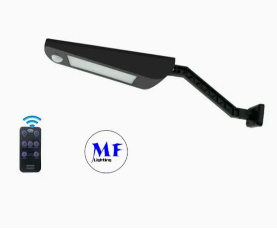 Luz de pared solar LED moderna, novedosa, inteligente, simple, batería de litio, monocristalina, negra, solar, IP66, impermeable, fundición a presión