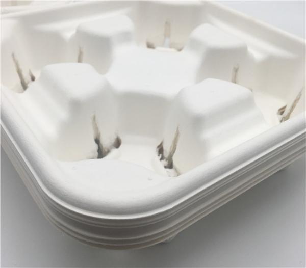 O bagaço de 4 parques reduz a polpa o portador do copo de papel de 28g 215×215×47mm