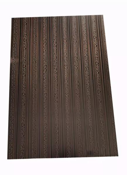 Etched Pattern Antique Stainless Steel Plate Fireproof Bronze Color