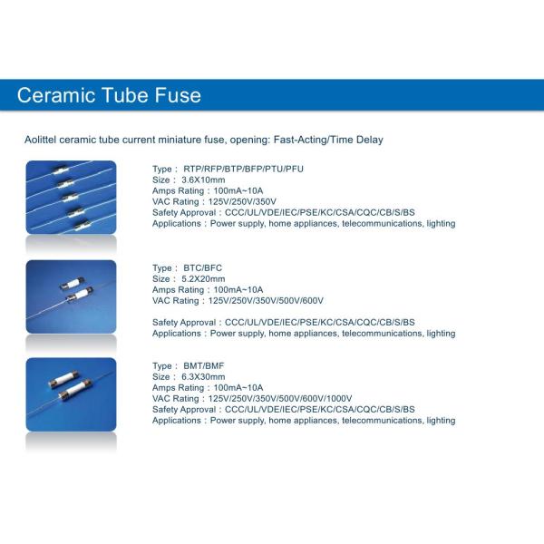 Fast Acting Cartridge Type Ceramic Tube Fuse 6x32mm 3AB 300V 500V 600V 660V 1000V 10A