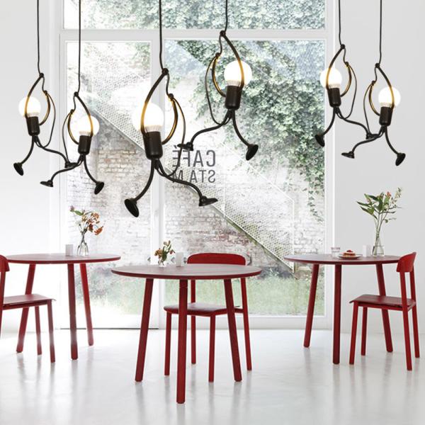 little man climbing pendant light iron people lights pandant lamps for kid children room cord pendant light(WH-VP-91)