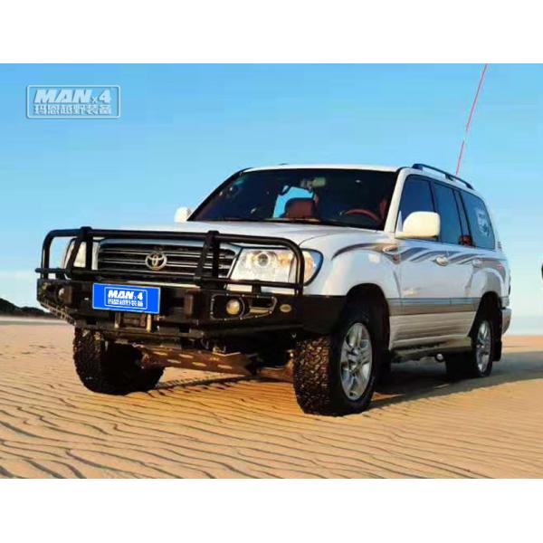 LC100 Black Steel Bumper Front Offroad Bull Bar With 3 Loop