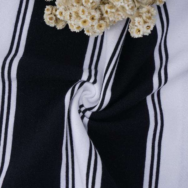 Прочный и дышащий хлопковый двойной нить полосатый хлопковый ткань для футболки