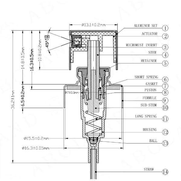 Aluminium-Plastic Small Perfume Spray Perfume Press Spray Pump Aluminum Pump