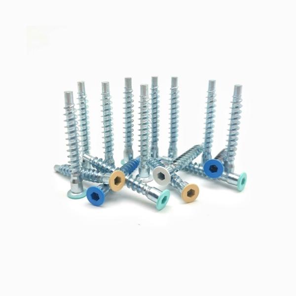 Straight Repair Furniture Screws Countersunk Head Hexagonal Roller Thread