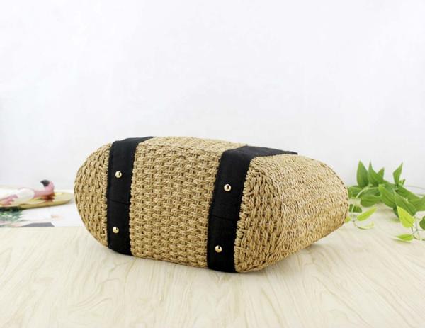 A forma natural nova do estilo do Rattan entrançou o saco de Tote Handbag Shoulder Beach Straw do papel do artigo para mulheres