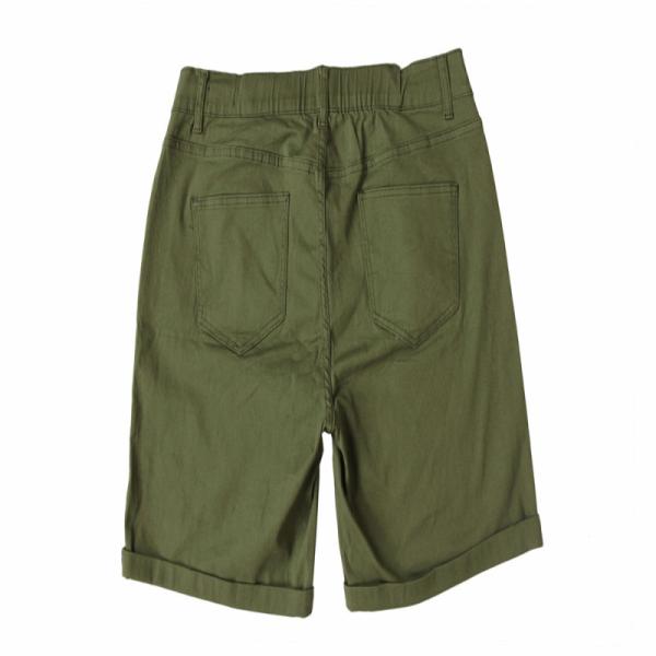Olive Ladies Casual Shorts 70% Cotton 2% Spandex Casual Summer Shorts Womens