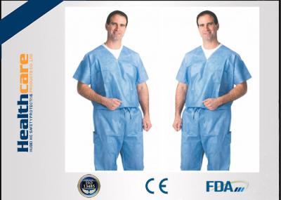 Médico descartável da cor azul dos SPP esfrega a roupa S-4XL da sala de operações