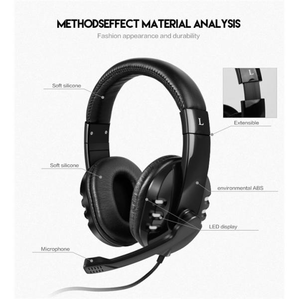 LED Light 120CM Over Ear Wired Gaming Headphones With Microphone