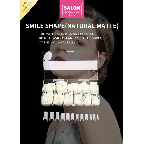 A101 Natural Color Full Cover False Nails Tips for Professional French Manicure Style