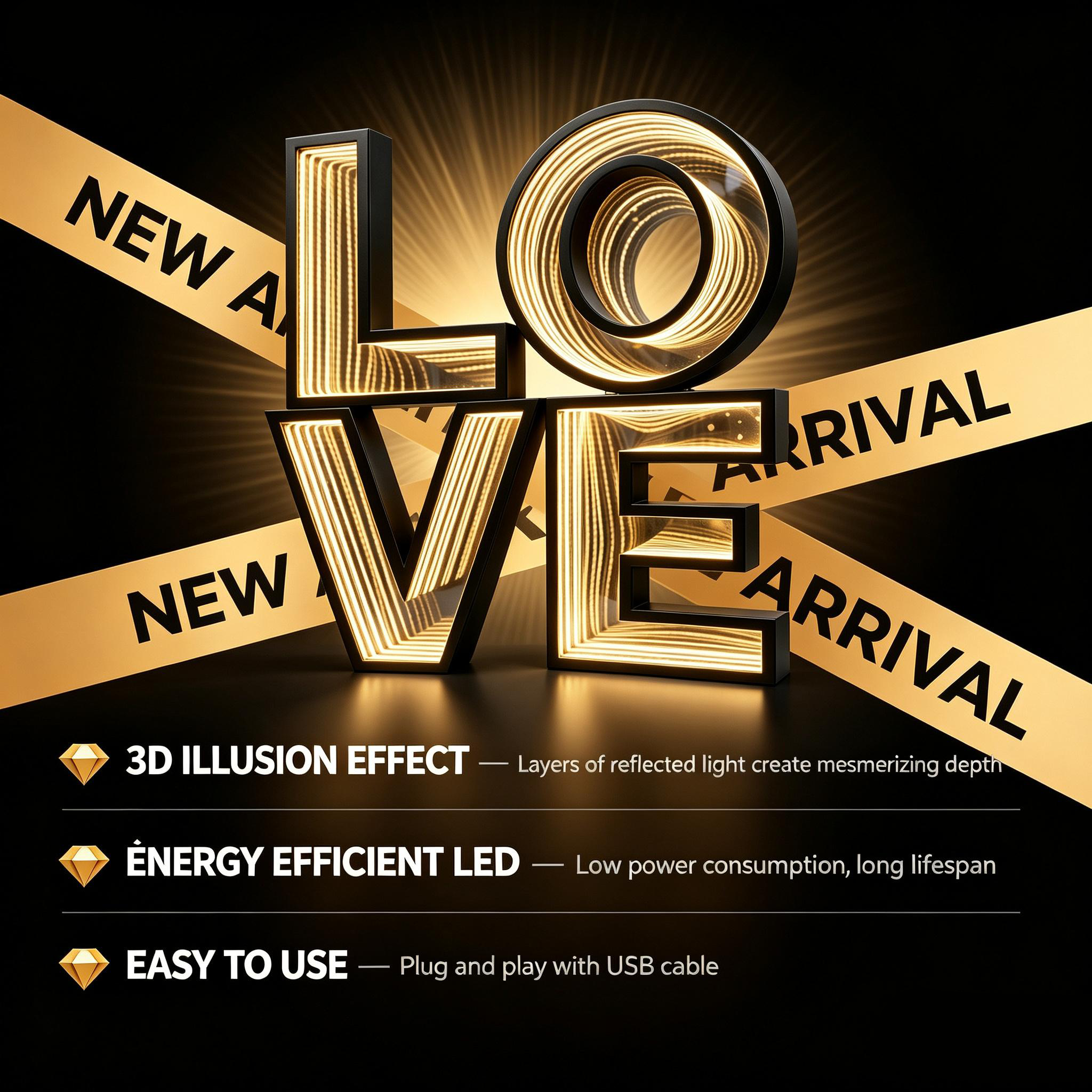 LOVE Letter Infinity Mirror LED Lights For Wedding Backdrop Valentine Party