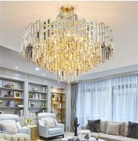 Lumière de cristal moderne italienne de luxe en or.
