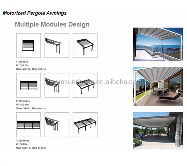 Наружный пергольный тент садовый солнцезащитный зонт ПВХ водонепроницаемая моторизованная пергольная тент