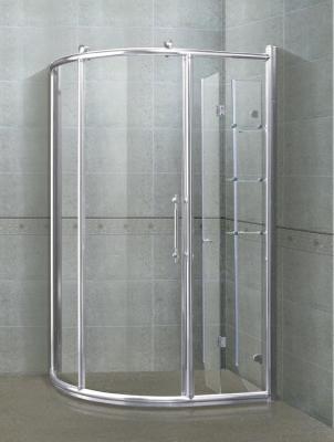 6/ 8 mm Sector Shower Stalls Bright Silver Aliminum Alloy Frames With Shower Shelf