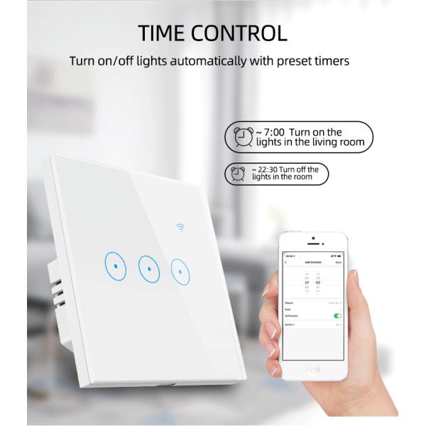 Выключатель переключателя 0.5W Tuya WiFi RF умный умный отсутствие нейтрального прочного