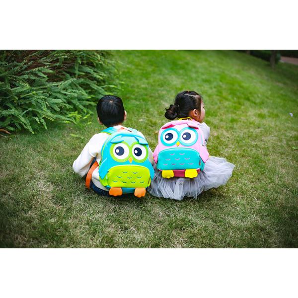 Lovely owl desgin waterproof kids toddler backpack for boys girls