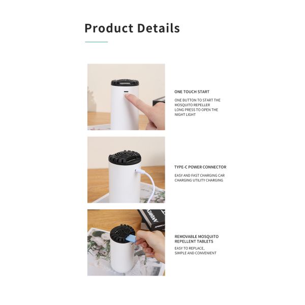 Home Outdoor 10W Ultrasonic Portable Mosquito Repeller Quiet Operation With Luminous Light