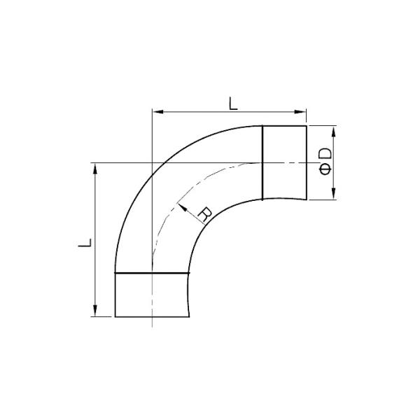304 / 304L Stainless Steel Sanitary Pipe Fittings Butt Weld Tube Elbow For Food Industry