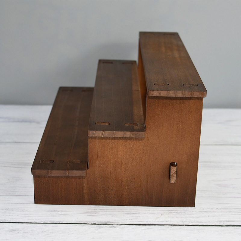 Custom Three-Layer Wooden Jewelry Storage Rack for Organizing Your Treasures