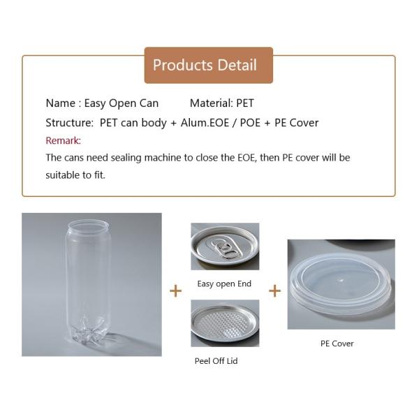 83mm Cylindrical Straight Plastic Food Cans With Colorfull Cap