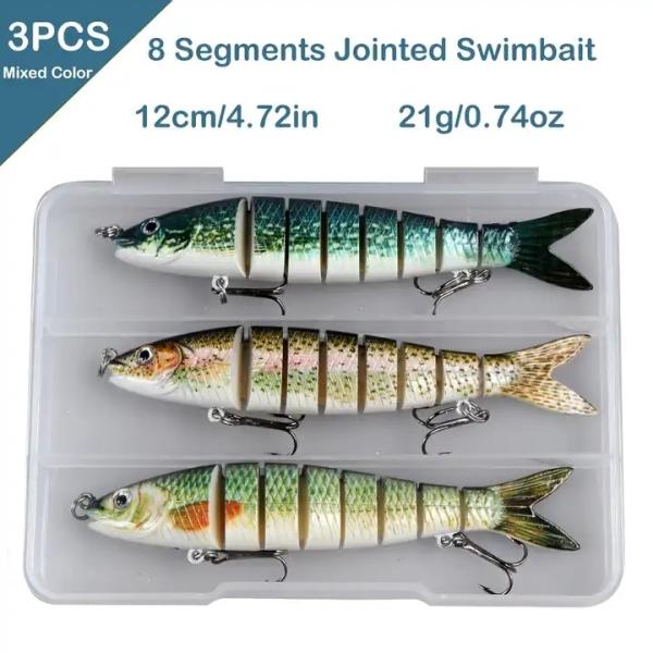 8 Segmented Fishing Lure Kit  Multi Jointed Hard Bait Sinking Swimbait
