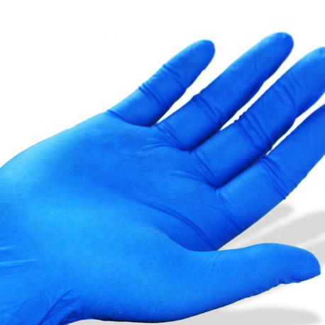 Breathable Blue Black Disposable Medical Gloves 100% Nitrile Hand Gloves Size S To XL