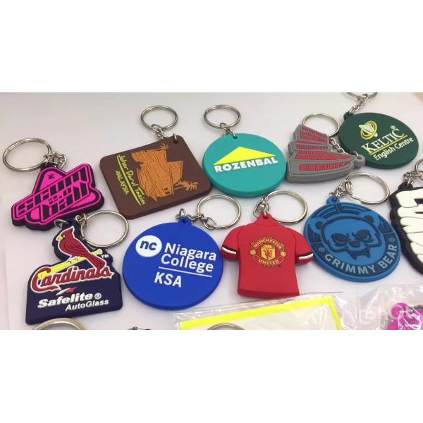 2D Flat PVC Keychain Badge Rubber Keyring Souvenirs Custom Printed