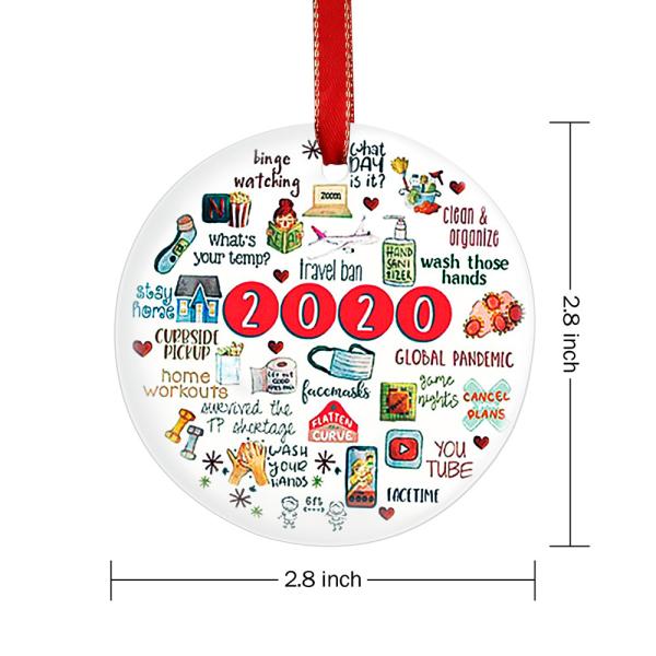 2.8 Inches Ceramic Keepsake Pendant For New Year Decoration