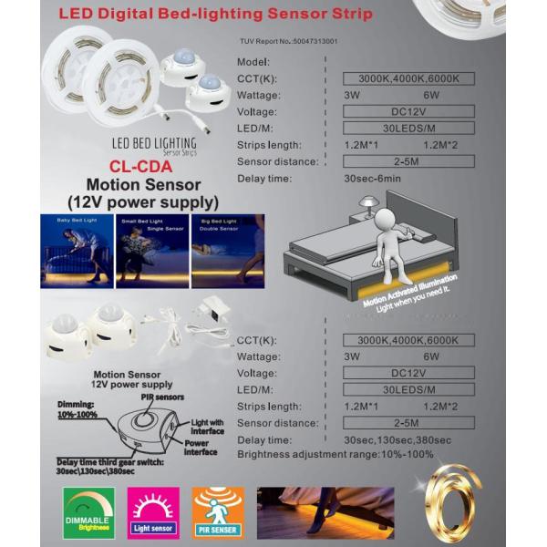 Baby single bed led strip light motion sensor light switch 1.5 meter strip led light sensor