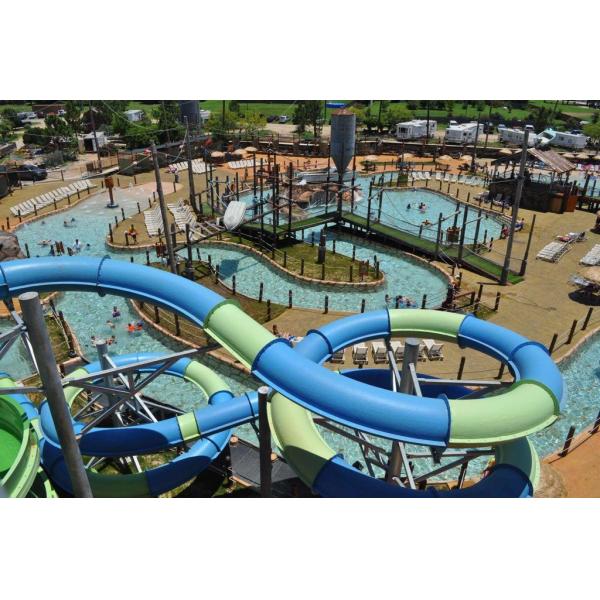 Custom Amusement Park Rides Fiberglass For Fun Tube Slide Aqua Play Above Ground Water Park