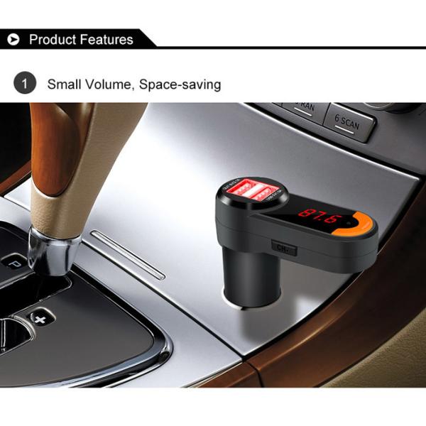 Multifunction Colorful Car Audio Bluetooth Adapter With Digital Tube Display