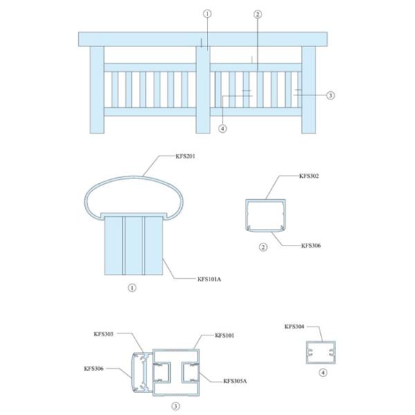 Анодированные алюминиевые перила руки филируя с сплавом 6063/6061