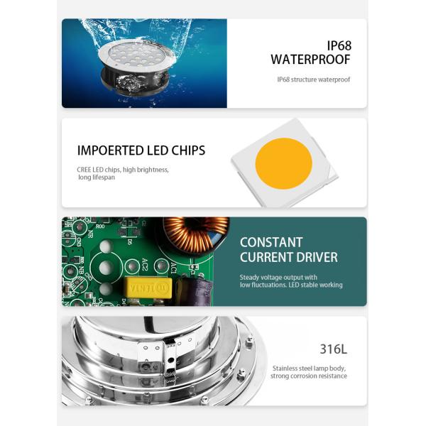 освещение оптического волокна бассейна 36W DMX512Control IP68 водоустойчивое SS316L