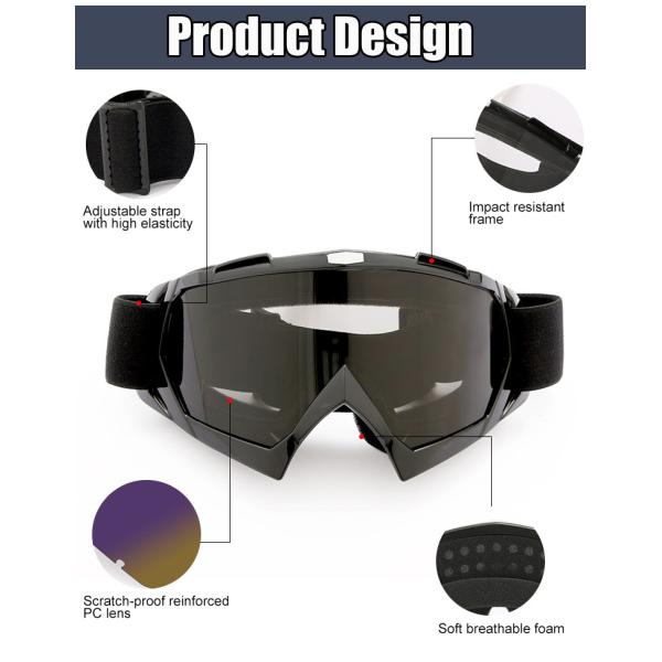 TPU Frame PC Lens CE Certified Custom Dirt Bike MX Motocross Motorcycle Glasses Goggles