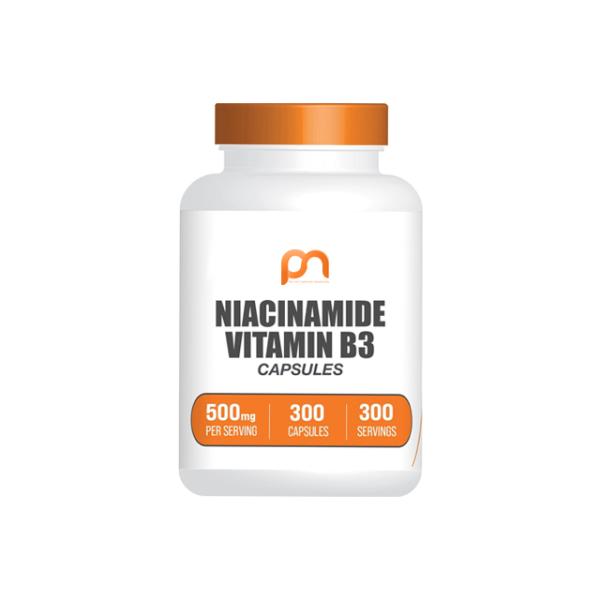 Health Glow Niacinamide Vitamin B3 500mg Capsules | 300 Servings for Optimal Health & Energy | Premium Quality from Hong Kong Prosafe Nutritional Manufacturing