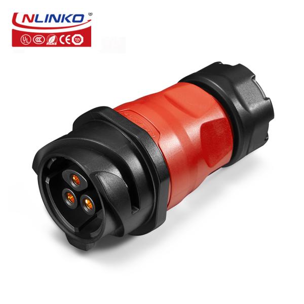 Cnlinko YM 24 3 Pin Plastic Circular Single Hole Waterproof Aviation Plug Connector Plastic Single Hole Male and Female Socket