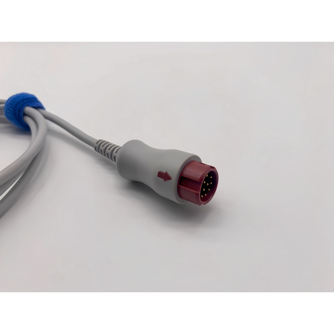 Compatible 12-Pin 1-to-2 Dual Channel IBP Invasive Blood Pressure Extension Cable for Mindray & PH-ILIPS Patient Monitors