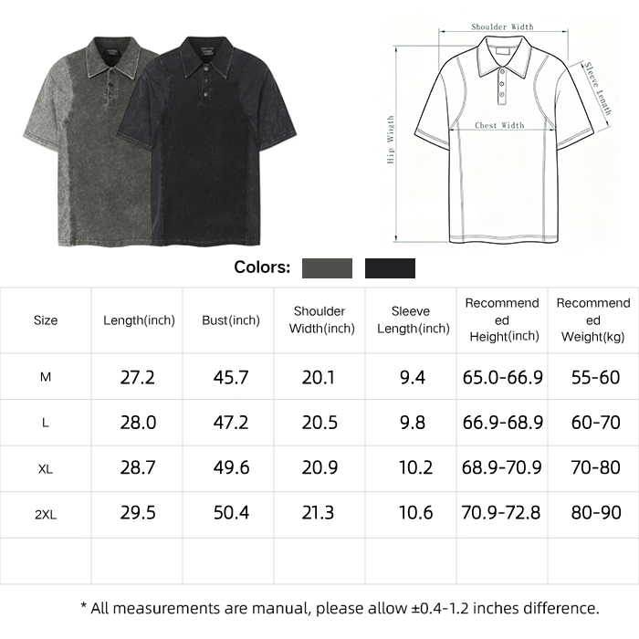 Oversized Men's Custom Polo Shirts 280GSM Color Block Polo Shirt Drop Shoulder