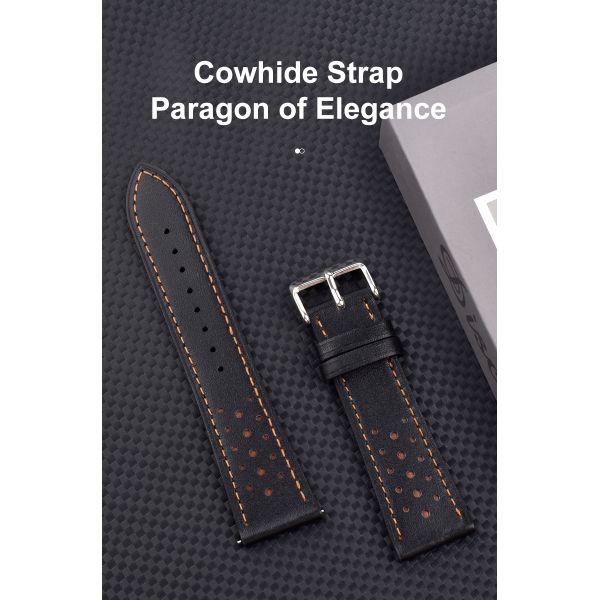 Unisex, Quick-release Spring Clip, Vintage Leather Strap