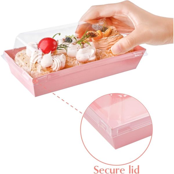 Charcuterie Boxes With Clear Lids, Pack Pink Bakery Boxes, Cookie Boxes, Small Treat Boxes For Pastry, Sandwich, Cupcakes, Strawberries, Dessert To Go Containers