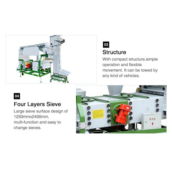 Economic Factory Grain Processing Machine High Productivity Double Air Screen