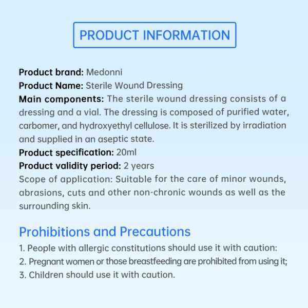 Washable Wound Care Spray 20ml Sterile Wound Dressing Spray For Abrasions Or Cuts