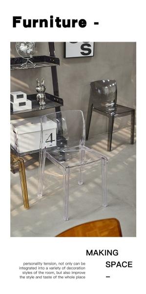 Modern Dining Side Chair, Flash Furniture Phantom Series Transparent Stacking Side Chair