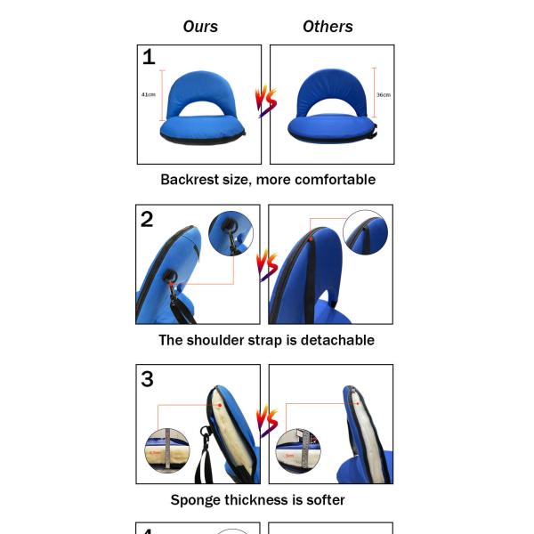 51x37x41cm Folding Stadium Chair Bleacher Seat Portable Stadium Bleacher Cushion Chair