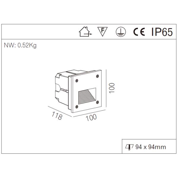 5 years warranty 3W IP65 Outdoor LED Step Lights aluminum led recessed corner step lighting CE RoHs