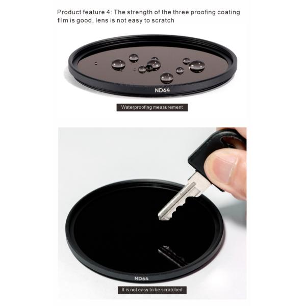 Фильтры объектива фотоаппарата стекла ND8 43mm Corning фиксированного значения